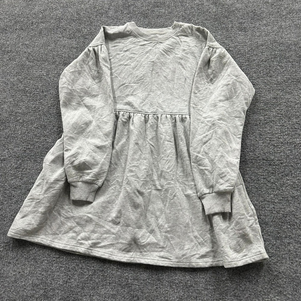 American Eagle Sweatshirt Dress Womens Size XS Gray Babydoll Long Sleeve Casual